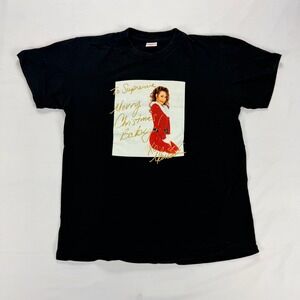 Supreme Mariah Carey Christmas Baby Graphic T-Shirt Black Medium USA Cotton